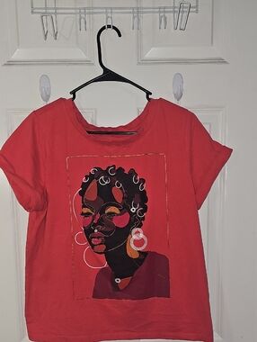 Target Black History Red Graphic Tee with Stylized Portrait Sz M